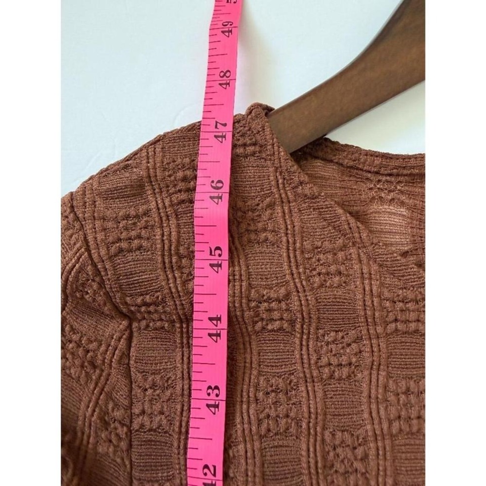 Oak & Trellis Rust Brown Textured Knit Long Sleeve Midi Dress Medium NWT - Picture 8 of 8